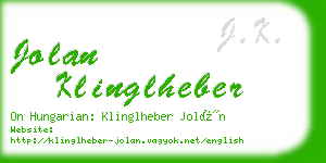 jolan klinglheber business card